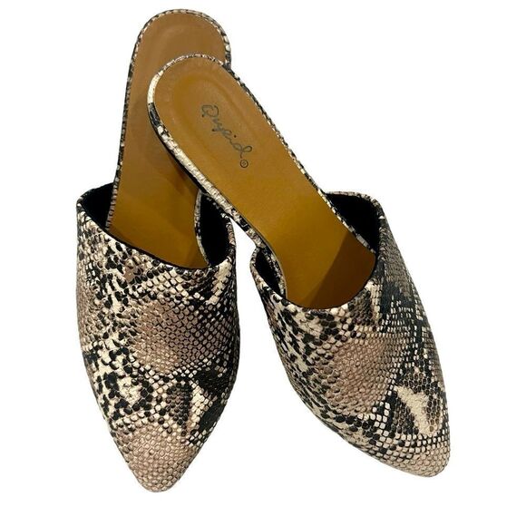 Cupid snakeskin flat slip on size 8 - Picture 1 of 10